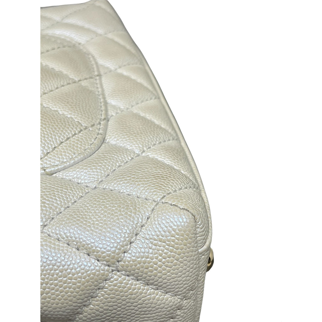 Chanel Mini Round Vanity Bag with Handle Ivory Caviar 22C – Coco