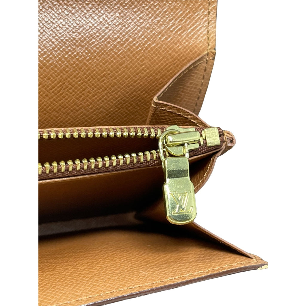 LOUIS VUITTON Vintage Brown Leather Sarah Continental Long Wallet