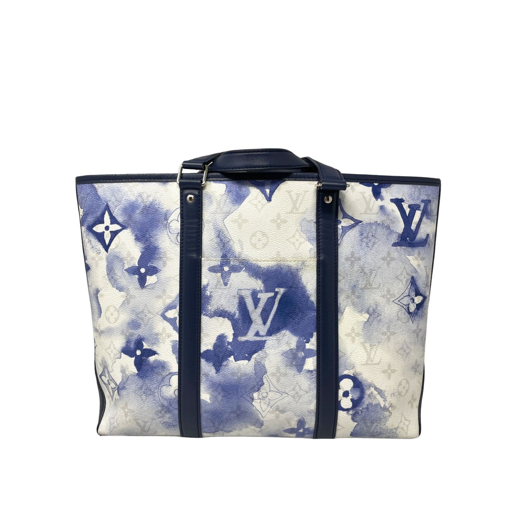 Auth LOUIS VUITTON Weekend Tote PM M45756 Blue Watercolor Summer