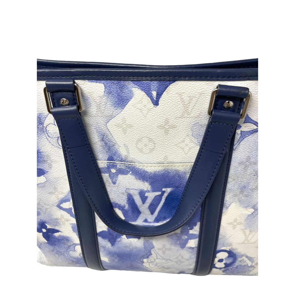 Auth LOUIS VUITTON Weekend Tote PM M45756 Blue Watercolor Summer