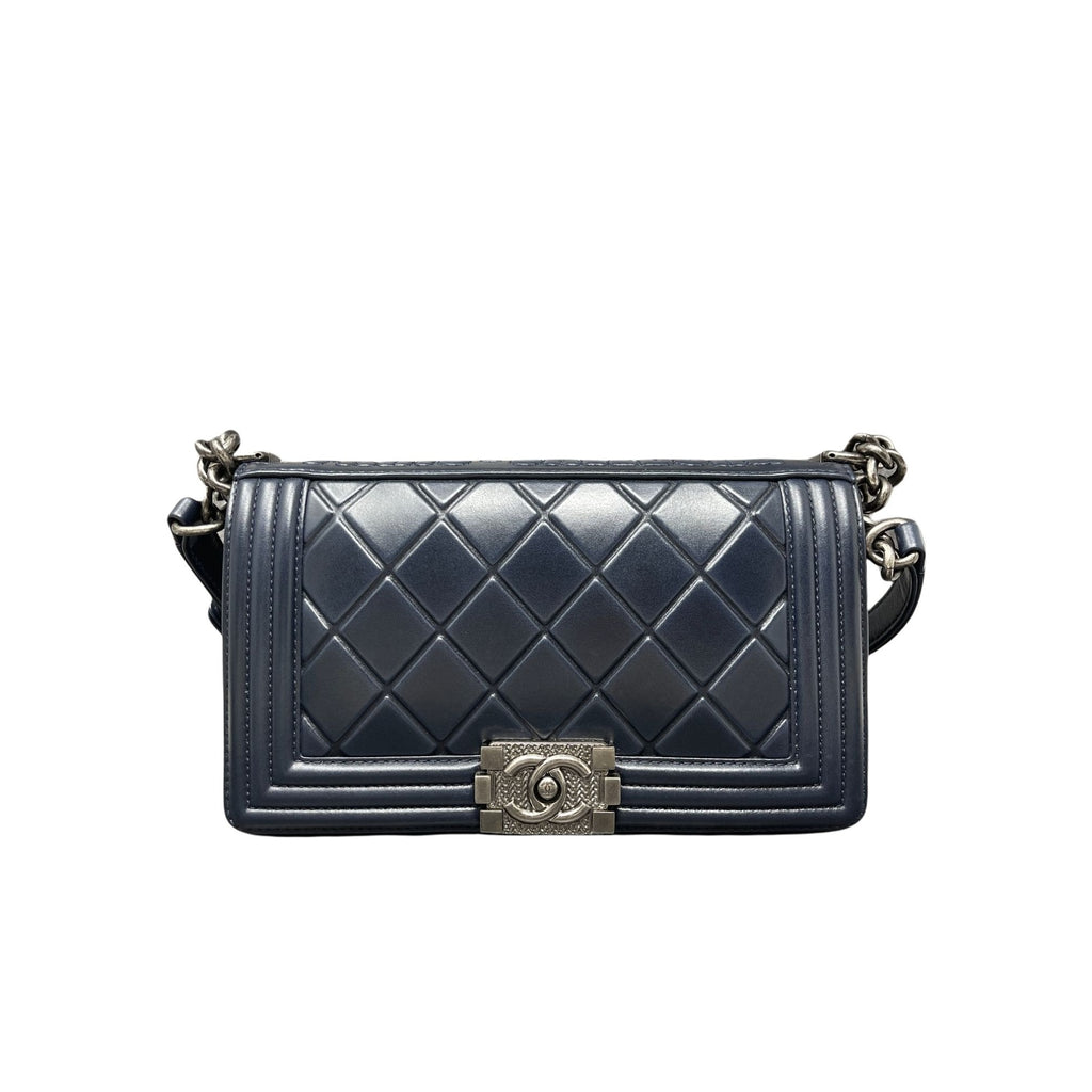 CHANEL Large Boy Flap Calfskin Quilted Leather Shoulder Bag Black- 10%